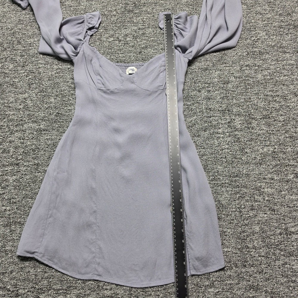 Aritzia Wilfred Mini Dress Womens 6 Lilac Puff Sleeve Sweetheart‎ Smocked - Picture 13 of 14